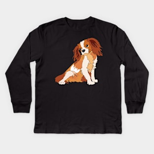 Cute little Cavalier King Charles Spaniel Kids Long Sleeve T-Shirt